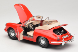 Porsche 356B カブリオレ レッド Tchibo 1:18 45703 メタル - 画像 5/8