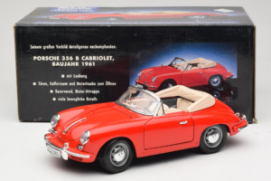 Porsche 356B カブリオレ レッド Tchibo 1:18 45703 メタル - 画像 8/8
