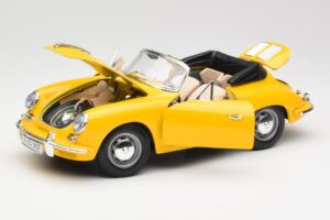 Porsche 356B カブリオレ イエロー Bburago 1:18 3031 メタル - 画像 2/8