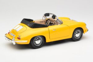 Porsche 356B カブリオレ イエロー Bburago 1:18 3031 メタル - 画像 3/8
