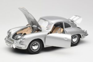 Porsche 356B シルバー Bburago 1:18 3021-M1 メタル - 画像 2/8