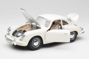 Porsche 356B ホワイト Bburago 1:18 3021-M3 メタル - 画像 2/8