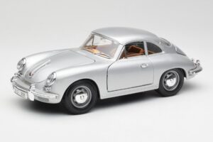 Porsche 356B シルバー & ブラウンインテリア Bburago 1:18 3021-M2 メタル