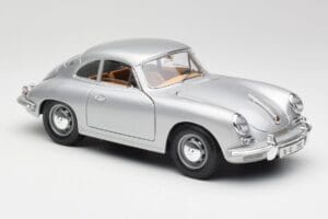 Porsche 356B シルバー & ブラウンインテリア Bburago 1:18 3021-M2 メタル - 画像 6/8