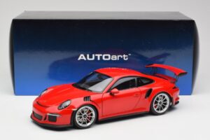 Porsche 911 991 GT3 RS ガーズレッド シルバーホイール AUTOart 1:18 78165 メタル - 画像 8/8