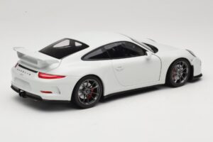 Porsche 911 991 GT3 ホワイト シルバーホイール Minichamps 1:18 113062721 メタル - 画像 3/8