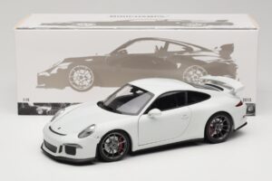 Porsche 911 991 GT3 ホワイト シルバーホイール Minichamps 1:18 113062721 メタル - 画像 8/8