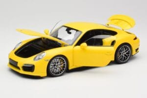 Porsche 911 991 Turbo S イエロー シルバーホイール Minichamps 1:18 110062322 メタル - 画像 2/8