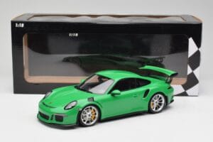Porsche 911 991.1 GT3 RS リザードグリーン & シルバーホイール Minichamps 1:18 153066229 メタル - 画像 6/6