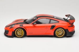 Porsche 911 991.2 GT2 RS オレンジ Weissach Package ゴールドホイール Minichamps 1:18 155068305 メタル - 画像 3/6