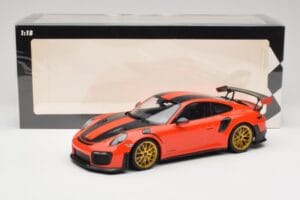 Porsche 911 991.2 GT2 RS オレンジ Weissach Package ゴールドホイール Minichamps 1:18 155068305 メタル - 画像 6/6