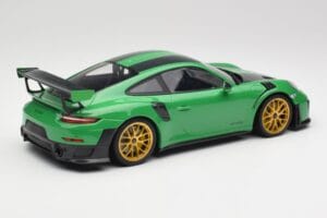 Porsche 911 991.2 GT2 RS Weissach Package ブリティッシュレーシンググリーン & ゴールドホイール Minichamps 1:18 153068318 メタル - 画像 2/6