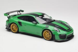 Porsche 911 991.2 GT2 RS Weissach Package ブリティッシュレーシンググリーン & ゴールドホイール Minichamps 1:18 153068318 メタル - 画像 4/6