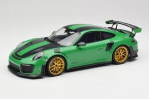 Porsche 911 991.2 GT2 RS Weissach Package ブリティッシュレーシンググリーン & ゴールドホイール Minichamps 1:18 153068318 メタル