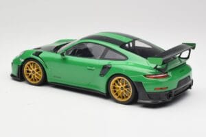 Porsche 911 991.2 GT2 RS Weissach Package ブリティッシュレーシンググリーン & ゴールドホイール Minichamps 1:18 153068318 メタル - 画像 5/6