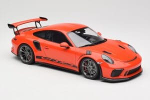 Porsche 911 991.2 GT3 RS Lava Orange & シルバーホイール Minichamps 1:18 155068225 メタル - 画像 4/6