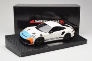 Porsche 911 991.2 GT3 RS Manthey Racing ホワイト & ブルー & オレンジ Minichamps 1:18 MR-911-GT3RS-1805 メタル - 画像 6/6
