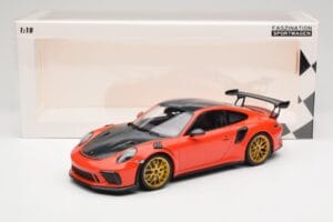 Porsche 911 991.2 GT3 RS Weissach Package Lava Orange ゴールドマグネシウムホイール Minichamps 1:18 153068227 メタル - 画像 6/6