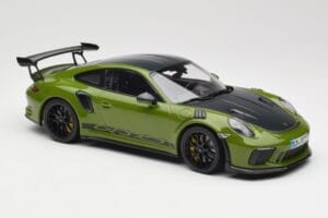Porsche 911 991.2 GT3 RS Weissach Package Lizard Green Wording & ブラックマグネシウムホイール Minichamps 1:18 155068232 メタル - 画像 4/6