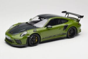 Porsche 911 991.2 GT3 RS Weissach Package Lizard Green Wording & ブラックマグネシウムホイール Minichamps 1:18 155068232 メタル