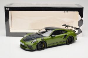 Porsche 911 991.2 GT3 RS Weissach Package Lizard Green Wording & ブラックマグネシウムホイール Minichamps 1:18 155068232 メタル - 画像 6/6