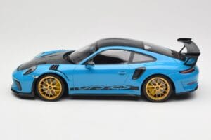 Porsche 911 991.2 GT3 RS Weissach Package Shark Blue Wording ゴールドマグネシウムホイール Minichamps 1:18 153068237 メタル - 画像 3/6