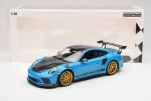 Porsche 911 991.2 GT3 RS Weissach Package Shark Blue Wording ゴールドマグネシウムホイール Minichamps 1:18 153068237 メタル - 画像 6/6