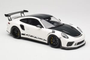 Porsche 911 991.2 GT3 RS Weissach Package ホワイト Wording ブラックマグネシウムホイール Minichamps 1:18 153068225 メタル - 画像 4/6