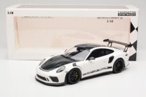 Porsche 911 991.2 GT3 RS Weissach Package ホワイト Wording ブラックマグネシウムホイール Minichamps 1:18 153068225 メタル - 画像 6/6