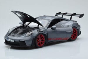 Porsche 911 992 GT3 RS アークティックグレー パイロレッド Norev 1:18 187350 メタル - 画像 2/8