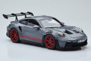 Porsche 911 992 GT3 RS アークティックグレー パイロレッド Norev 1:18 187350 メタル - 画像 6/8