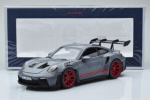Porsche 911 992 GT3 RS アークティックグレー パイロレッド Norev 1:18 187350 メタル - 画像 8/8