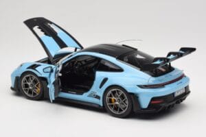 Porsche 911 992 GT3 RS Weissach Pack Gulf Blue Norev 1:18 187367 メタル - 画像 5/8