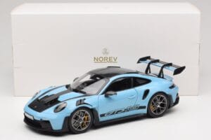 Porsche 911 992 GT3 RS Weissach Pack Gulf Blue Norev 1:18 187367 メタル - 画像 8/8