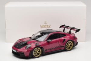Porsche 911 992 GT3 RS Weissach Package Ruby Star Norev 1:18 187370 メタル - 画像 8/8
