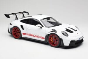 Porsche 911 992 GT3 RS ホワイト & Pyro レッド Norev 1:12 127530 メタル - 画像 4/6