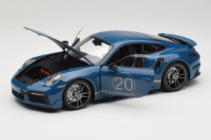 Porsche 911 992 Turbo S Coupe Sport Design ブルー Minichamps 1:18 113069073 メタル - 画像 2/8