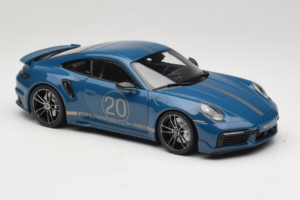 Porsche 911 992 Turbo S Coupe Sport Design ブルー Minichamps 1:18 113069073 メタル - 画像 6/8