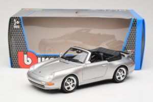 Porsche 911 993 Carrera カブリオレ シルバー Bburago 1:18 18-12039 メタル - 画像 8/8
