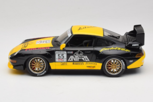 Porsche 911 993 GT2 #55 ブラック & イエロー Anson 1:18 30325-W メタル - 画像 3/6