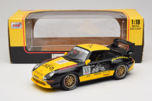 Porsche 911 993 GT2 #55 ブラック & イエロー Anson 1:18 30325-W メタル - 画像 5/6
