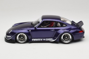 Porsche 911 993 RWB Army Girl パープル GT Spirit 1:18 GT562 レジン - 画像 3/6