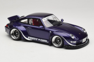 Porsche 911 993 RWB Army Girl パープル GT Spirit 1:18 GT562 レジン - 画像 4/6