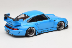 Porsche 911 993 RWB スカイブルー Gun Grey Wheels AUTOart 1:18 78152 コンポジット - 画像 3/8