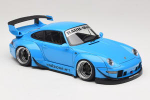 Porsche 911 993 RWB スカイブルー Gun Grey Wheels AUTOart 1:18 78152 コンポジット - 画像 6/8