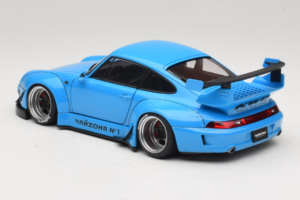 Porsche 911 993 RWB スカイブルー Gun Grey Wheels AUTOart 1:18 78152 コンポジット - 画像 7/8