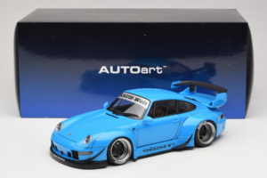 Porsche 911 993 RWB スカイブルー Gun Grey Wheels AUTOart 1:18 78152 コンポジット - 画像 8/8