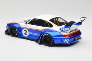 Porsche 911 993 RWB X Liberty Walk ホワイト ウィズ ブルー GT Spirit 1:18 GT530 レジン - 画像 5/8