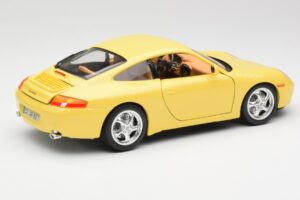 Porsche 911 996 Carrera イエロー Bburago 1:18 30085-M1 メタル - 画像 3/8