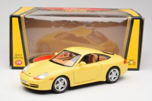 Porsche 911 996 Carrera イエロー Bburago 1:18 30085-M1 メタル - 画像 8/8